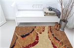 De Munk Carpets Nepal Diyo, (60 knots) Antraciet, Camel, Creme, Rood