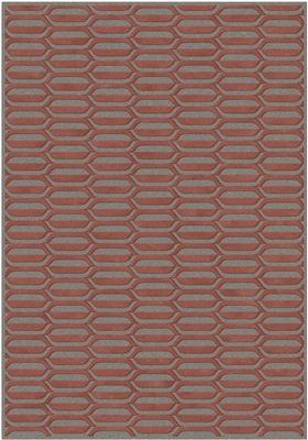 Ensuite By Brinker Graphix dessin 949 Grey-Red Antraciet, Rood