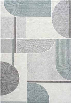 Eurogros Verwood 6141 Aqua, Grijs, Ivory